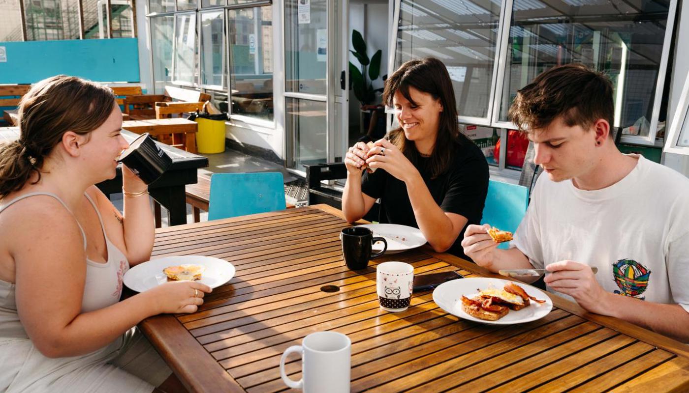 Attic's rooftop covered terrace