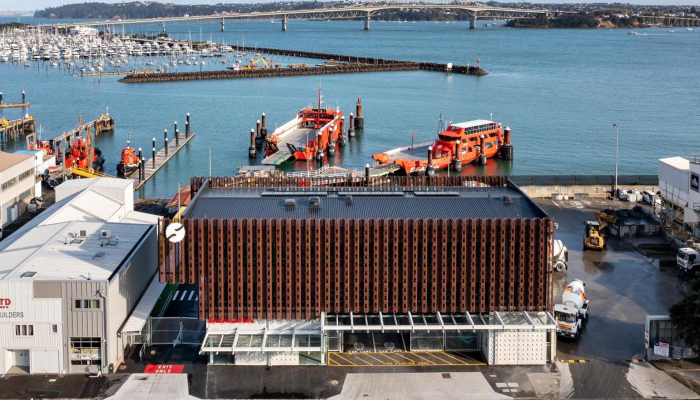 Hamer St Terminal with Auckland Harbour Bridge