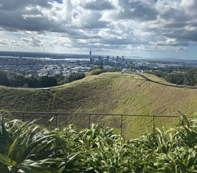 Hopincab: Piha Beach, Rainforest Adventure & Mt. Eden with Tour Guide
